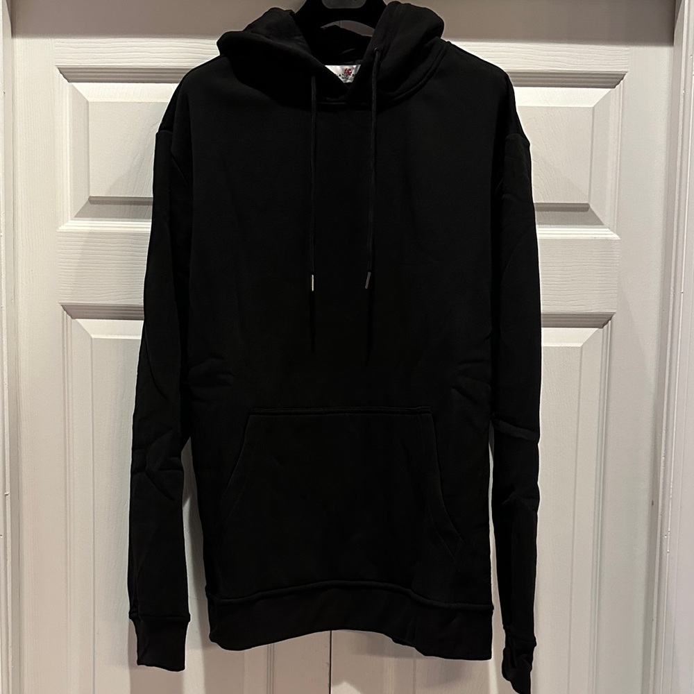 New Black Hoodie unisex Large